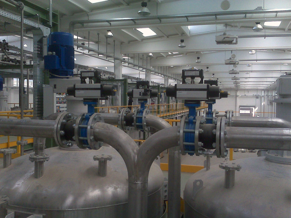 氣動球閥在涂料生產行業分散設備上的應用